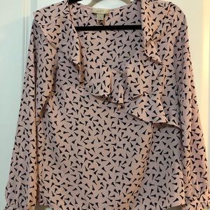 LOFT Ruffled V-Neck Blouse